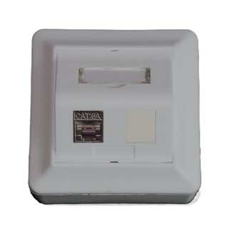 Smartbox påvegg hvit m 1xENM STP Cat6A Nettverksuttak inkl. modul 84x84x57