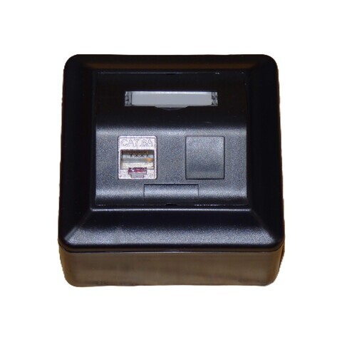 Smartbox påvegg Svart m/1xENM STP Cat6A Nettverksuttak inkl. modul 84x84x57 