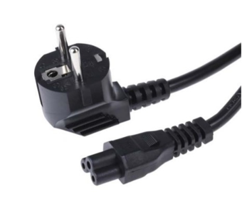 Strømkabel C13 CEE7 - C5 - 2,0 m Vinkel CEE 7/7-plugg til rett IEC C5-plu 