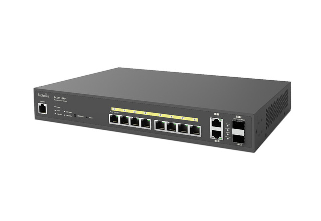 EnGenius ECS1112FP Cloud managed Switch 8-port | GbE | PoE+ | 130W | 2xSFP 
