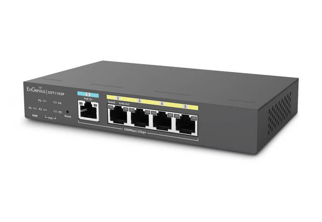 EnGenius EXT1105P PoE+ Switch Extender 5-Port | GbE | PoE+ | 60W 