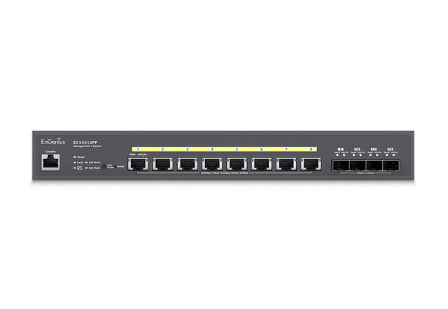 EnGenius ECS5512FP Cloud Switch Aggregat 8x 10GbE | 4x 10G SFP+ | PoE++ 410W 