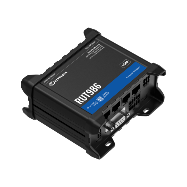 Teltonika RUT986 4G-ruter, Telit-modul 4G Cat4, 2 SIM, WiFi, I/O, GPS/GNSS 
