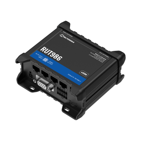Teltonika RUT986 4G-ruter, Telit-modul 4G Cat4, 2 SIM, WiFi, I/O, GPS/GNSS