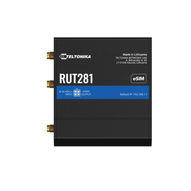 Teltonika RUT281 4G-ruter, Telit-modul 4G Cat4, WiFi, I/O 