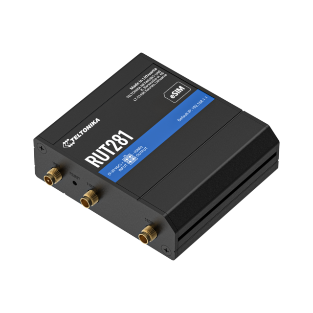 Teltonika RUT281 4G-ruter, Telit-modul 4G Cat4, WiFi, I/O 