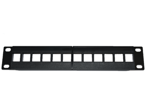10" Panel 12xRJ45 Keystone uten moduler 