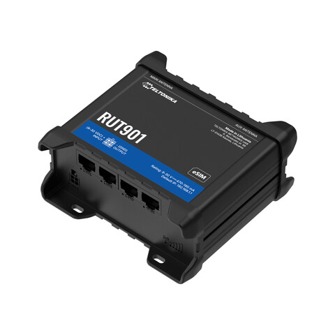 Teltonika RUT901 4G-ruter eSIM 4G Cat4, WiFi4, I/O, 2 SIM, eSIM