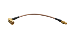 Antenneovergang MCX-hun/SMA-han vinklet 20 cm. RG316-kabel