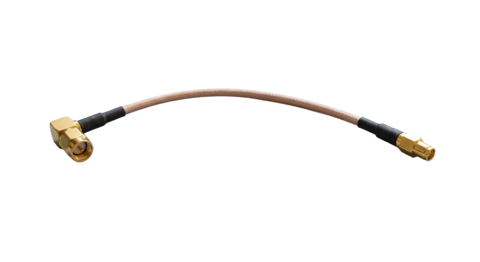 Antenneovergang MCX-hun/SMA-han vinklet 20 cm. RG316-kabel