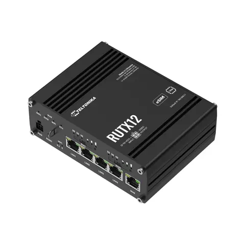 Teltonika RUTX12 Dual 4G-ruter eSIM 2x4G Cat6, WiFi5, I/O, BT4 LE, 2SIM/eSIM