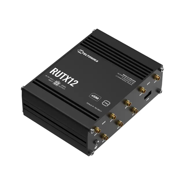 Teltonika RUTX12 Dual 4G-ruter eSIM 2x4G Cat6, WiFi5, I/O, BT4 LE, 2SIM/eSIM 