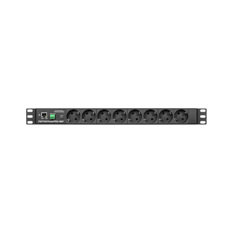 NetIO PowerPDU 8KF nettstyrt strøm 8xCEE 7/7 | 1xLAN | 1xDI | 19"/1U | ZCS