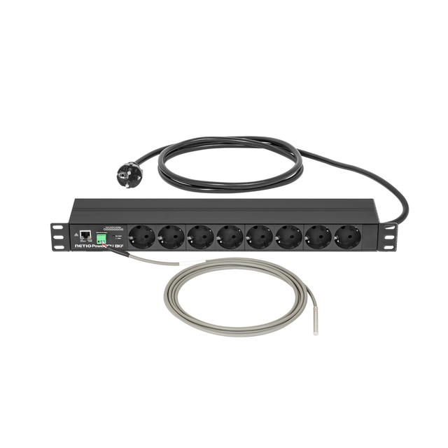 NetIO PowerPDU 8KF nettstyrt strøm 8xCEE 7/7 | 1xLAN | 1xDI | 19"/1U | ZCS 