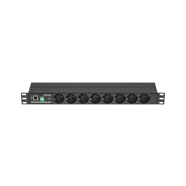 NetIO PowerPDU 8KF nettstyrt strøm 8xCEE 7/7 | 1xLAN | 1xDI | 19"/1U | ZCS 