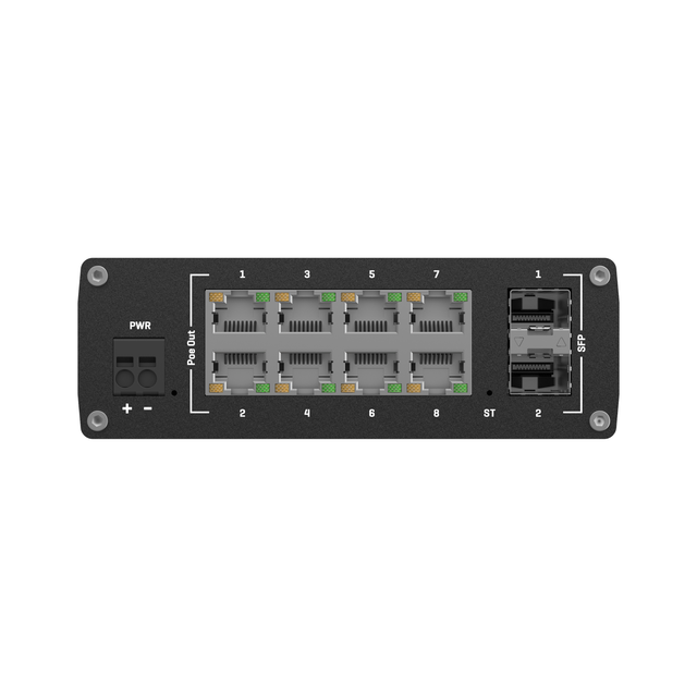 Teltonika TSW202 switch PoE+ Adm. 8x 1GbE | 2x SFP | PoE+ 240W | u/PSU 