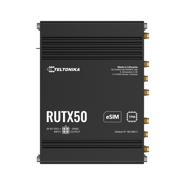 Teltonika RUTX50 5G-ruter eSIM 1x5G, WiFi5, GPS/GNSS, 2xSIM/eSIM 
