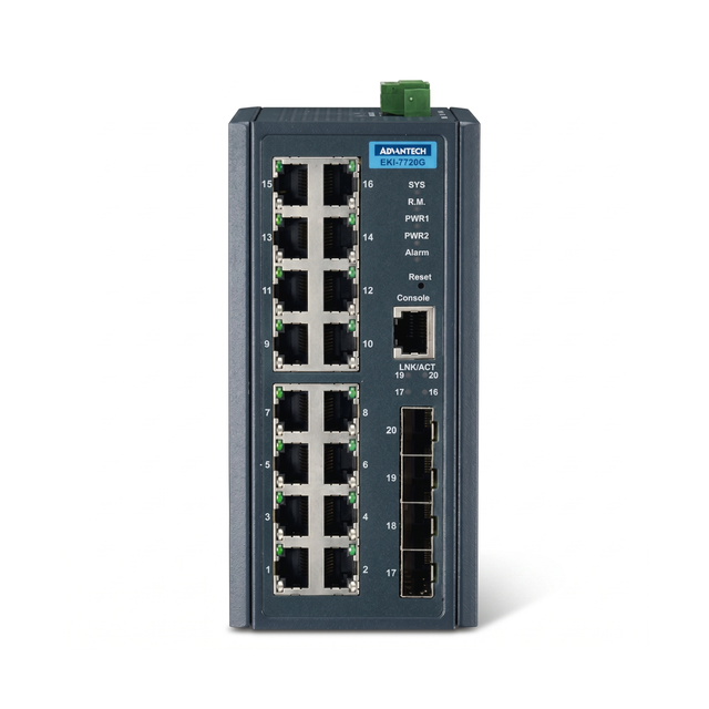 Advantech EKI-7720G-4F-BE 16x GE | 4x SFP 