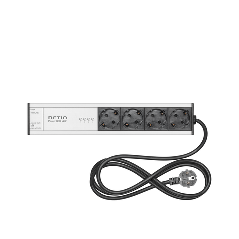NetIO PowerBOX 4KF nettstyrt strømskinne 4x230V/16A kontakter, m. forbruksmåling