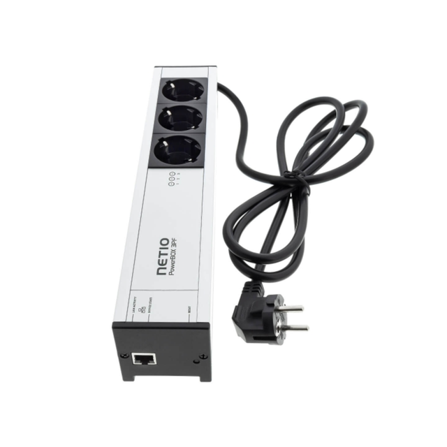 NetIO PowerBOX 3PF nettstyrt strømskinne 3x230V/8A kontakter, styrt - ikke målt 