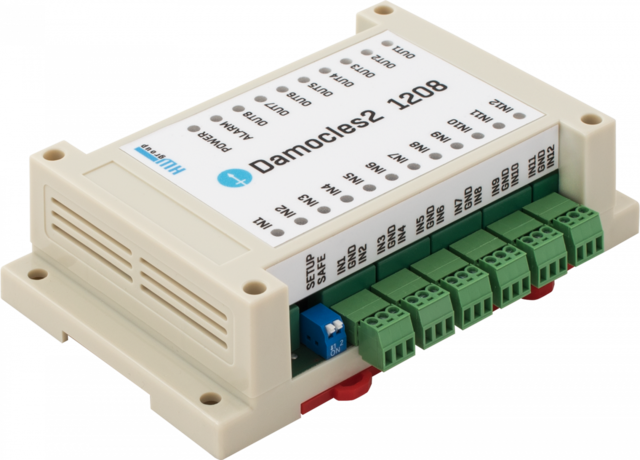 HWg Damocles2 1208 sett 12xDI, 8xDO (Relay), m/PSU 