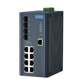 Advantech switch EKI-7712G-4FI 8xGE | 4xSFP | DIN | Utvidet temp