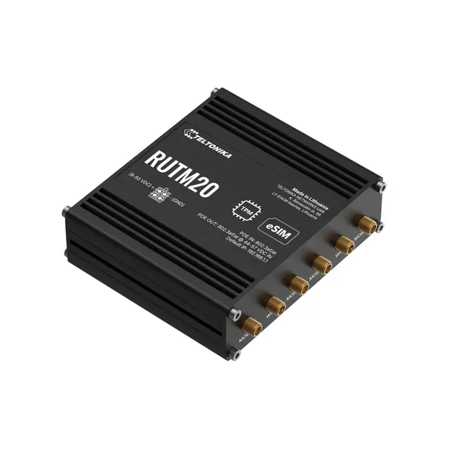 Teltonika RUTM20 eSIM kompakt 5G-ruter 1x5G, 2xSIM, WiFi, 2xGbE, eSIM 