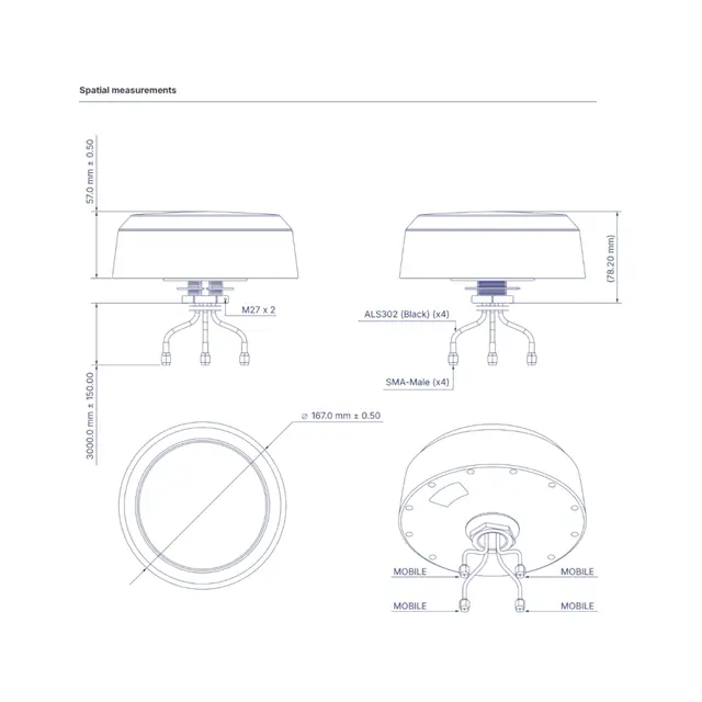 Teltonika 4x4 MiMo 5G-antenne 4x4 MiMo 4G/5G 