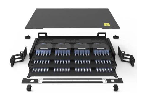 19" 1U patchpanel for 12x12f MPO-kassett 144fiber 