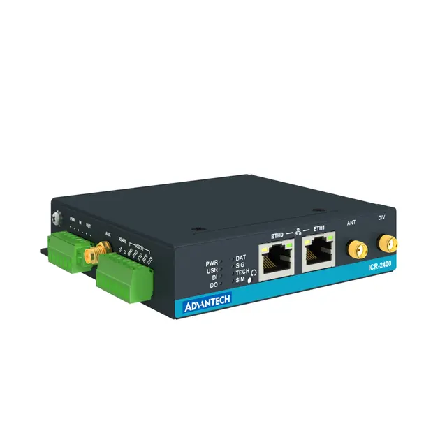 Advantech ICR-2452G 5G-ruter RedCap 2xEth, 2xSIM, RS232, RS485, I/O, GNSS 