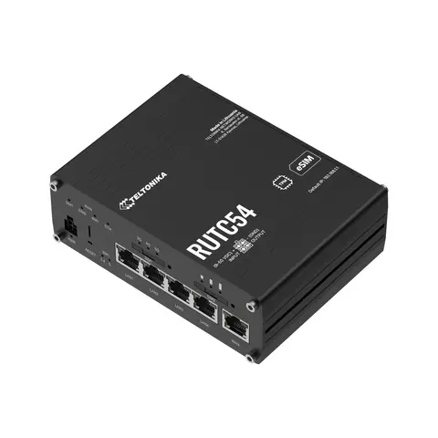 Teltonika RUTC54 5G-ruter, Global 5G, 5xGE, WiFi6, GNSS, 2xSIM/eSIM