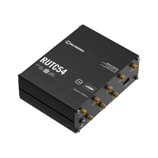 Teltonika RUTC54 5G-ruter, Global 5G, 5xGE, WiFi6, GNSS, 2xSIM/eSIM 