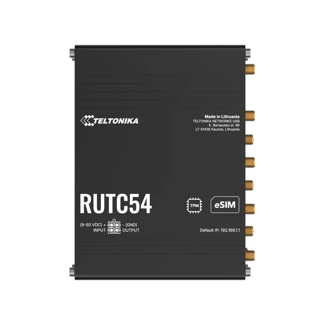 Teltonika RUTC54 5G-ruter, Global 5G, 5xGE, WiFi6, GNSS, 2xSIM/eSIM 
