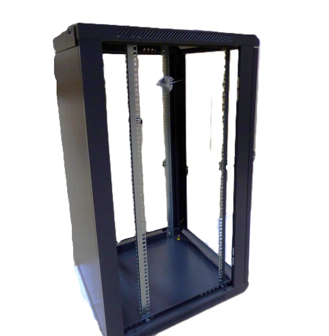 22U Veggskap uten sideplater Sort 600x600x1050  Kun lagerbeholdning 