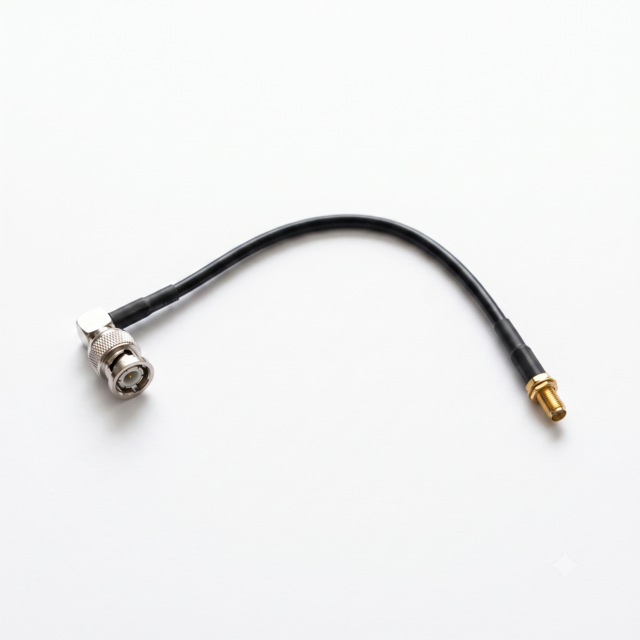 Antenneovergang TNC-han vinklet/SMA-hun 20 cm. LMR200-kabel 