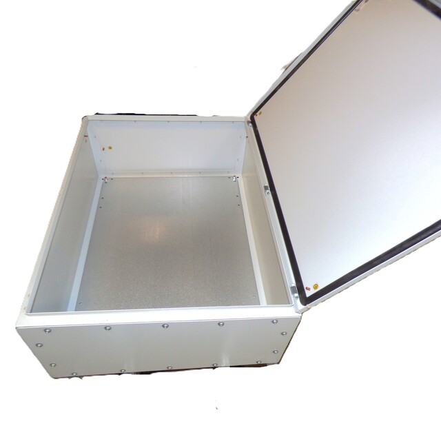 B-Vare Påveggskap IP65 800x600x300 ZPAS Skjev dør. Grå 