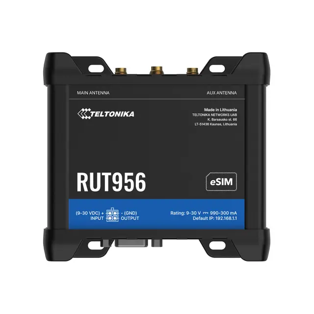 Teltonika RUT956 4G-ruter 4G Cat4, WiFi4, I/O, GPS, 2xSIM/eSIM 