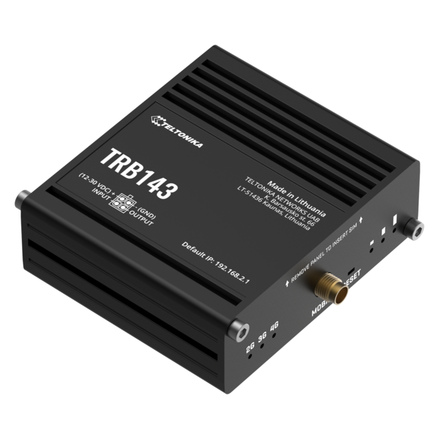 Teltonika TRB143 4G-gateway Modbus 4G Cat4 | 1×GE | Modbus | 1×SIM 