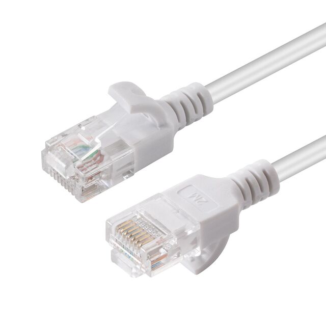 Patchkabel Cat 6A U/UTP Tynn - 10m White  D:3,6mm 28AWG, LSZH 