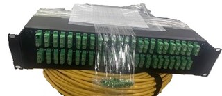 96 fiber SM QXXI SC/apc  30meter i SysM Fibergrossistenmontert i 2U SysM-panel 