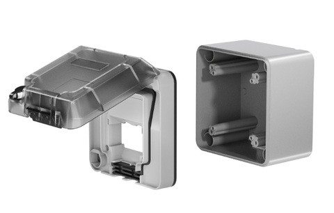 IP66 påveggboks for 2xRJ45 Keystone Med Lås