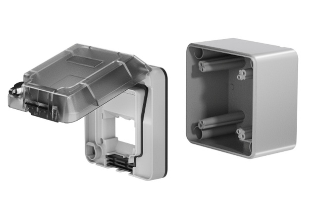 IP66 påveggboks for 2xRJ45 Keystone Med Lås 