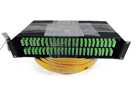 96 fiber SM QXXI SC/apc  30meter i SysM Fibergrossistenmontert i 2U SysM-panel