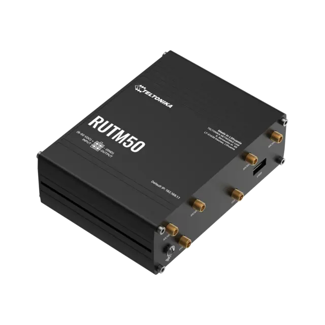 Teltonika RUTM50 5G-ruter 5G, 5×GE, WiFi5, I/O, GNSS, 2×SIM 