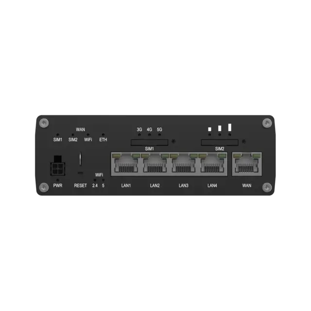 Teltonika RUTM50 5G-ruter 5G, 5×GE, WiFi5, I/O, GNSS, 2×SIM 