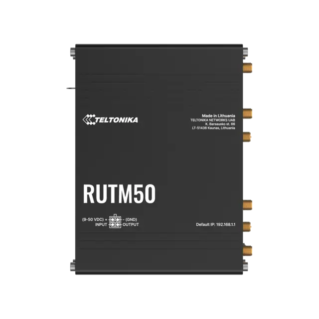 Teltonika RUTM50 5G-ruter 5G, 5×GE, WiFi5, I/O, GNSS, 2×SIM 