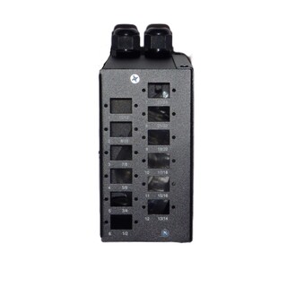 FDF m/DIN-feste 12xLC-Dpl/SC-smpl Svart 2xM16 nipler og 2xM16 hull