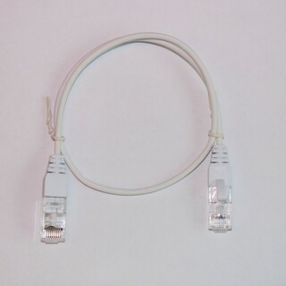 Patchkabel Cat 6A U/UTP Tynn - 0,3m White  D:3,1mm 30AWG, LSZH