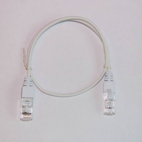 Patchkabel Cat 6A U/UTP Tynn - 2,0m White  D:3,1mm 30AWG, LSZH