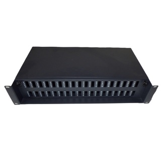 144 fiber 2U patchpanel SysM LC-Quad Svart, 36xLC-Quad